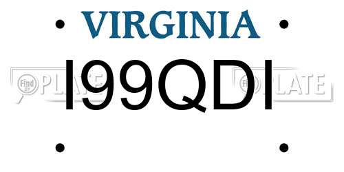 I99QDI Virginia License Plate
