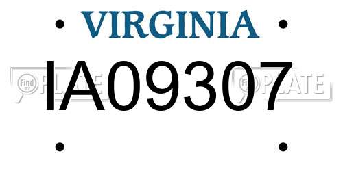 IA09307 Virginia License Plate