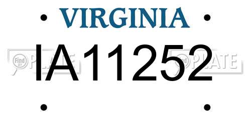 IA11252 Virginia License Plate