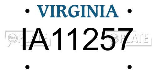 IA11257 Virginia License Plate