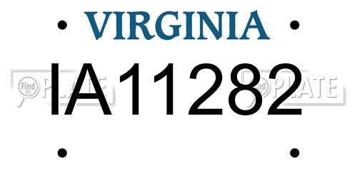 IA11282 Virginia License Plate