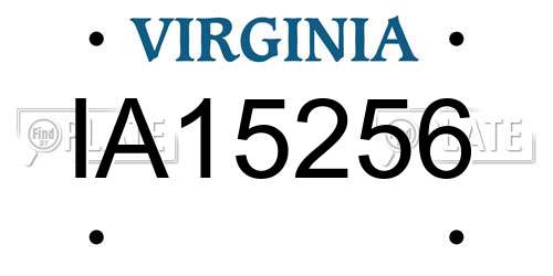IA15256 Virginia License Plate
