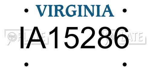 IA15286 Virginia License Plate