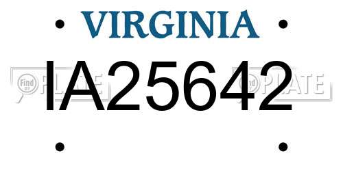 IA25642 Virginia License Plate