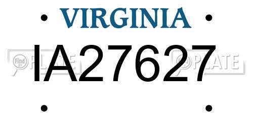 IA27627 Virginia License Plate
