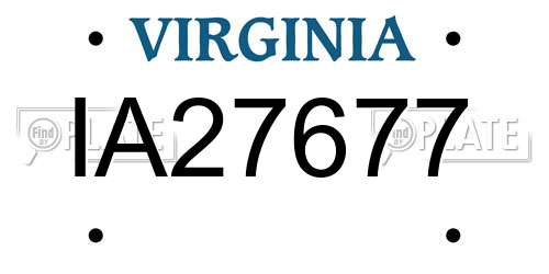 IA27677 Virginia License Plate
