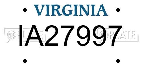 IA27997 Virginia License Plate