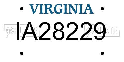 IA28229 Virginia License Plate