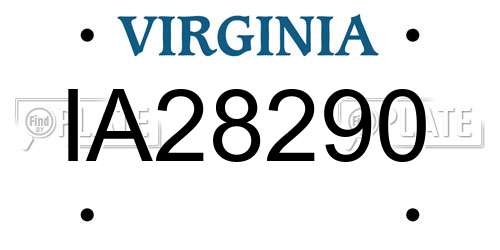 IA28290 Virginia License Plate