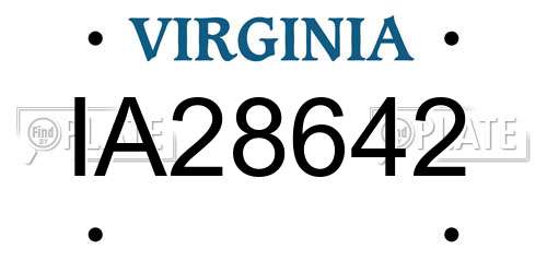 IA28642 Virginia License Plate