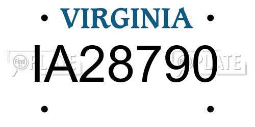 IA28790 Virginia License Plate