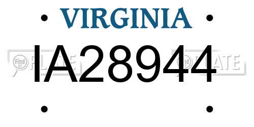 IA28944 Virginia License Plate