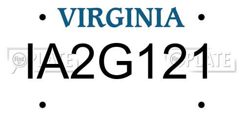 IA2G121 Virginia License Plate