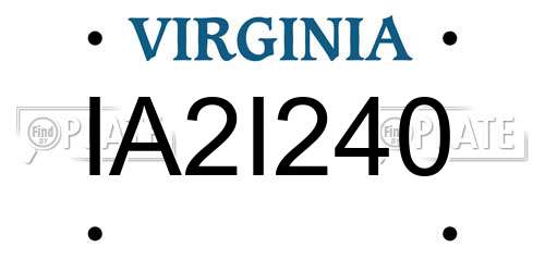IA2I240 Virginia License Plate