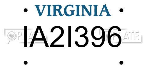 IA2I396 Virginia License Plate