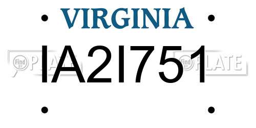 IA2I751 Virginia License Plate