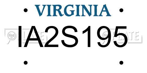 IA2S195 Virginia License Plate