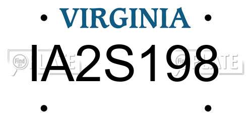 IA2S198 Virginia License Plate