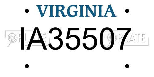 IA35507 Virginia License Plate