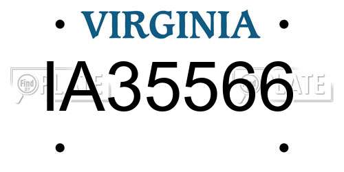 IA35566 Virginia License Plate