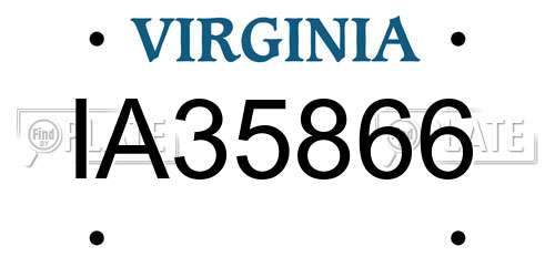 IA35866 Virginia License Plate