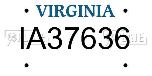IA37636 Virginia License Plate