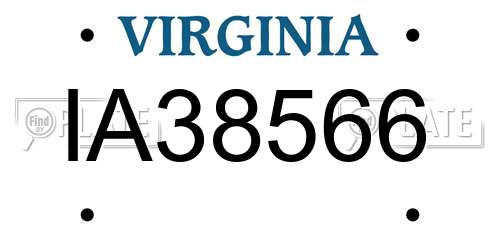 IA38566 Virginia License Plate