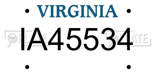 IA45534 Virginia License Plate