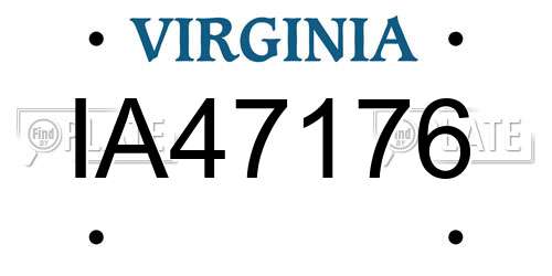 IA47176 Virginia License Plate