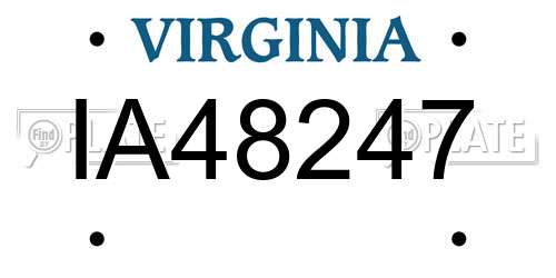 IA48247 Virginia License Plate