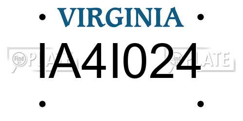 IA4I024 Virginia License Plate