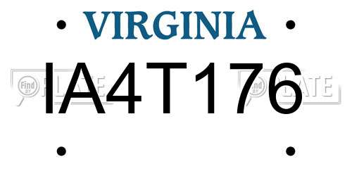 IA4T176 Virginia License Plate
