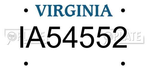 IA54552 Virginia License Plate