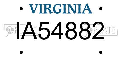 IA54882 Virginia License Plate