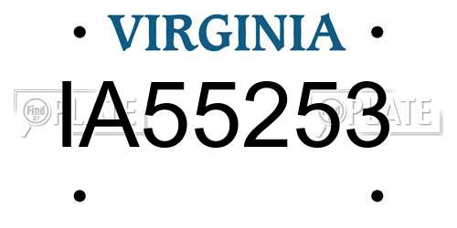 IA55253 Virginia License Plate