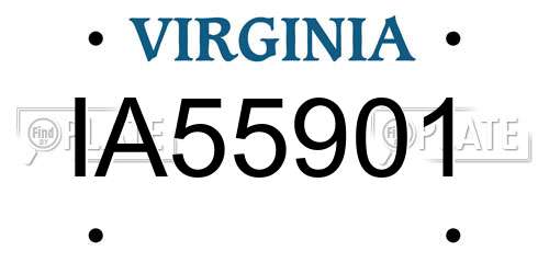 IA55901 Virginia License Plate