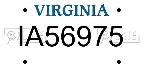 IA56975 Virginia License Plate