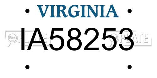 IA58253 Virginia License Plate