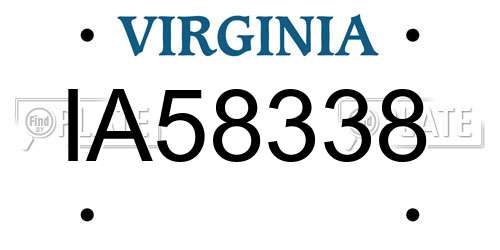 IA58338 Virginia License Plate