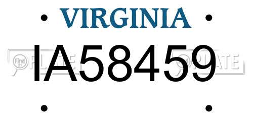 IA58459 Virginia License Plate