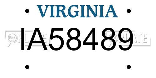 IA58489 Virginia License Plate