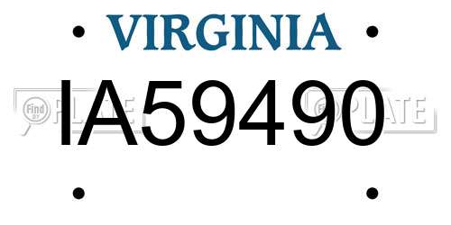 IA59490 Virginia License Plate