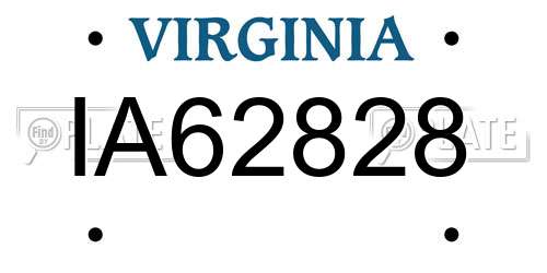 IA62828 Virginia License Plate
