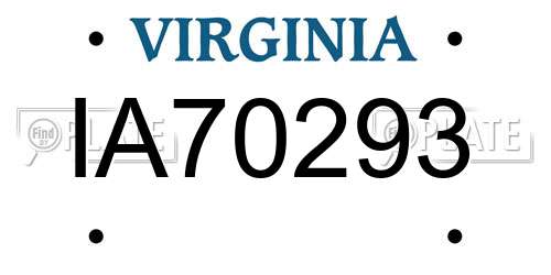 IA70293 Virginia License Plate