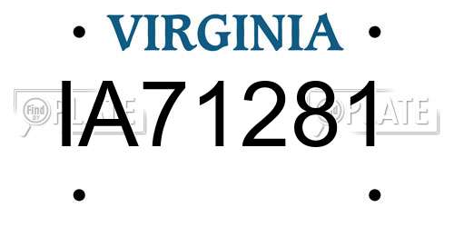 IA71281 Virginia License Plate