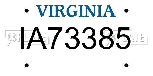 IA73385 Virginia License Plate