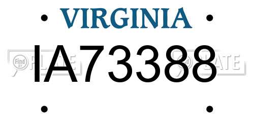 IA73388 Virginia License Plate