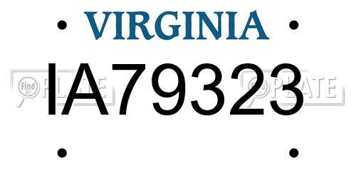 IA79323 Virginia License Plate