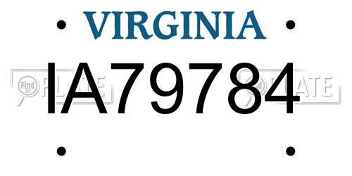 IA79784 Virginia License Plate
