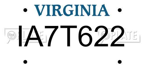 IA7T622 Virginia License Plate